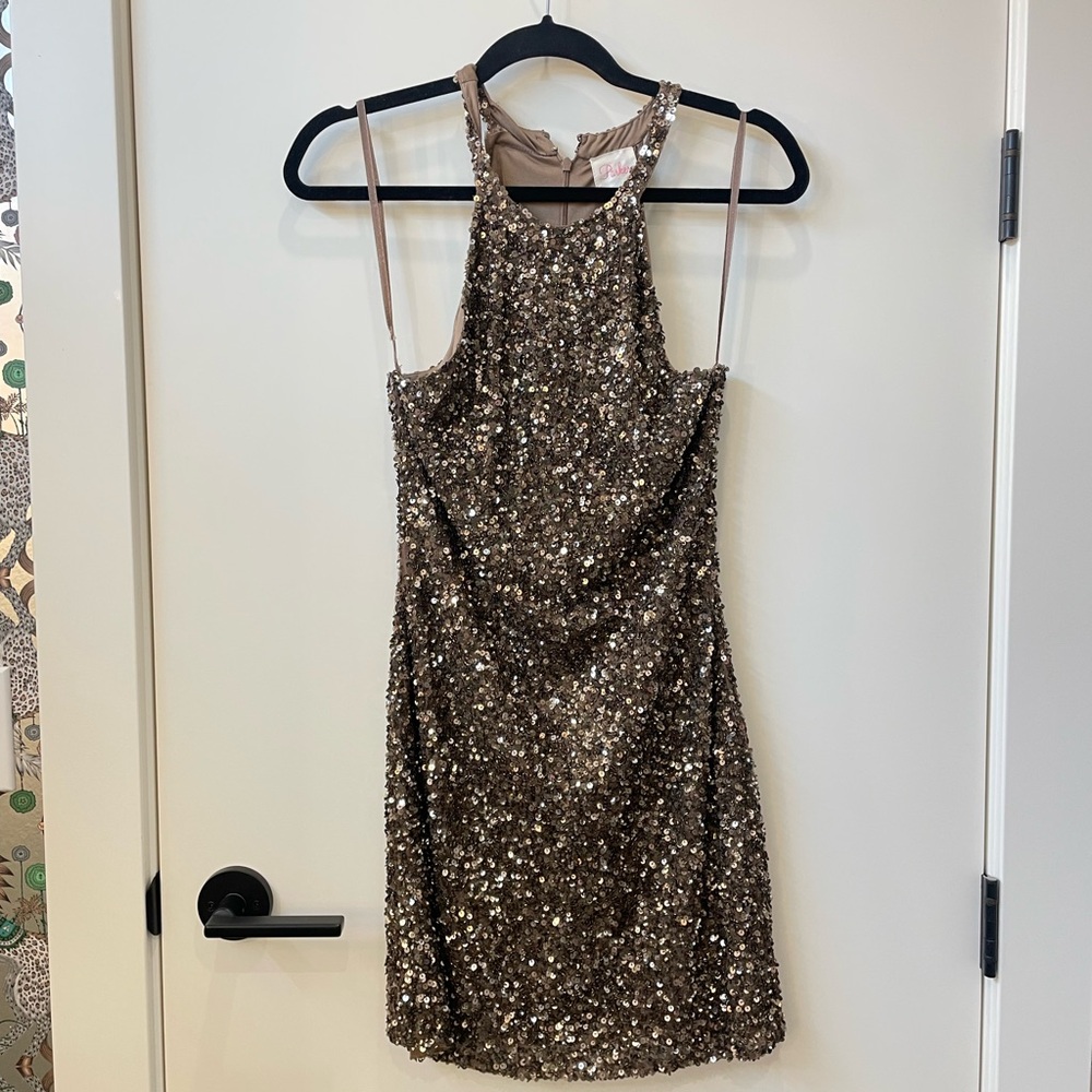 Parker sequin dress bronze